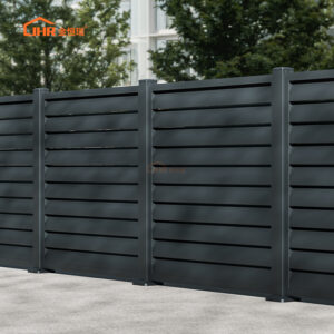 Decorative Louvered Fence with Aesthetic Design