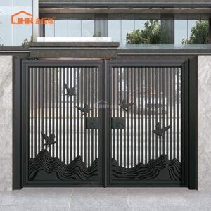 Modern Slim Profile Aluminum Swing Gate Space Saving Design