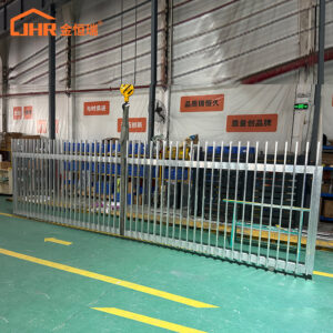 Decorative Aluminum Sliding Gate with Blade Panels – Industrial Chic Style for Perimeter Fencing